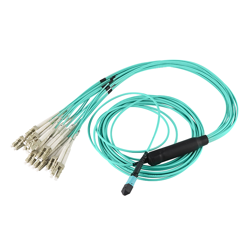 8/12/24 Core MPO/MTP OM3/OM4 breakout Harnesses Cable MPO to LC Fiber Optic Patch Cord, 