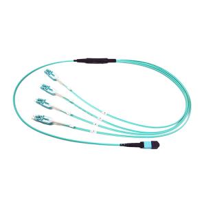 Fiber Optical QSFP MPO MTP TO LC 8 Fiber Fan Out Patch Cable